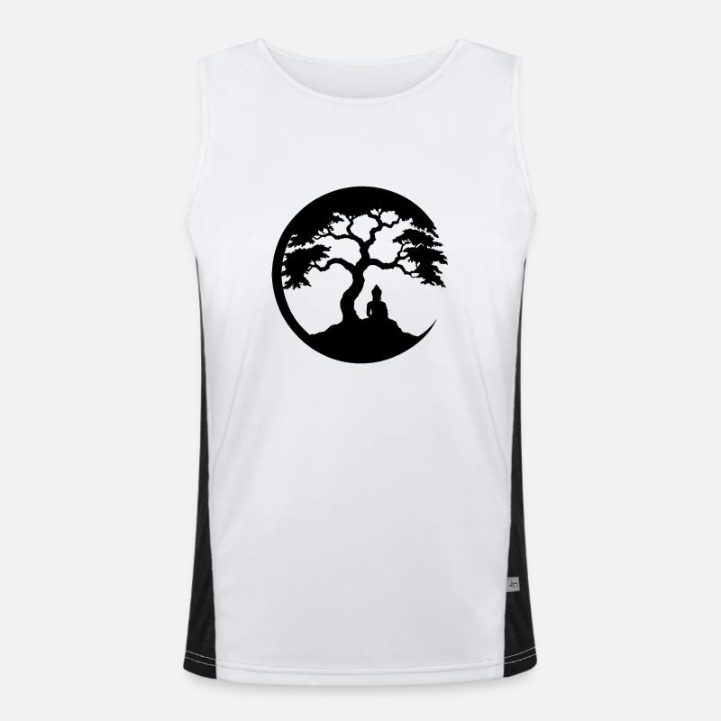 Buddha, Zen-Kreis Funktionelles Kontrast-Tank Top für Männer 