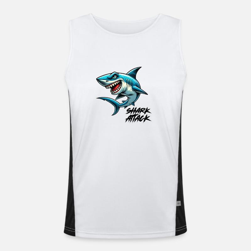 shark attack Men's Functional Contrast Tank Top 