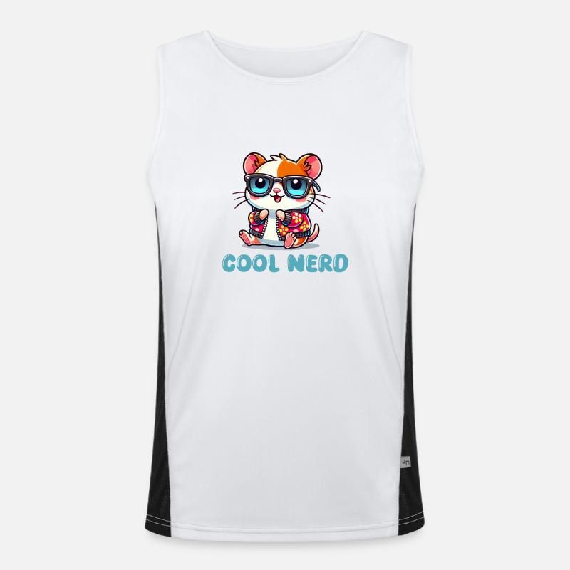 hamster comic cool nerd Funktionelles Kontrast-Tank Top für Männer 