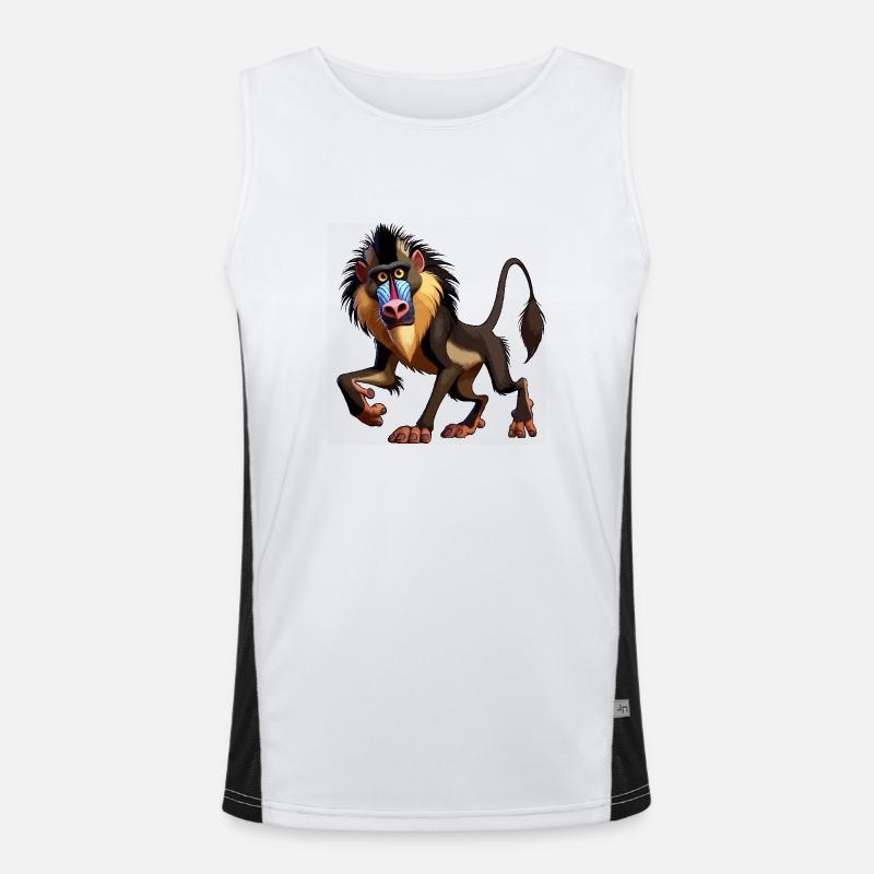 Mandrill baboon Men's Functional Contrast Tank Top 