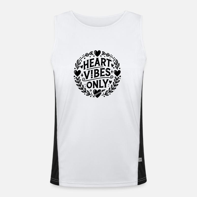Nur Herz-Vibes Funktionelles Kontrast-Tank Top für Männer 