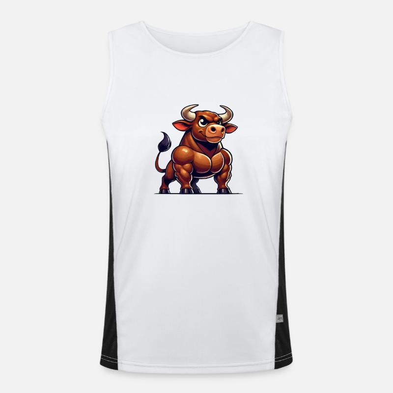 Taurus Comic - Men's Functional Contrast Tank Top  - white/black