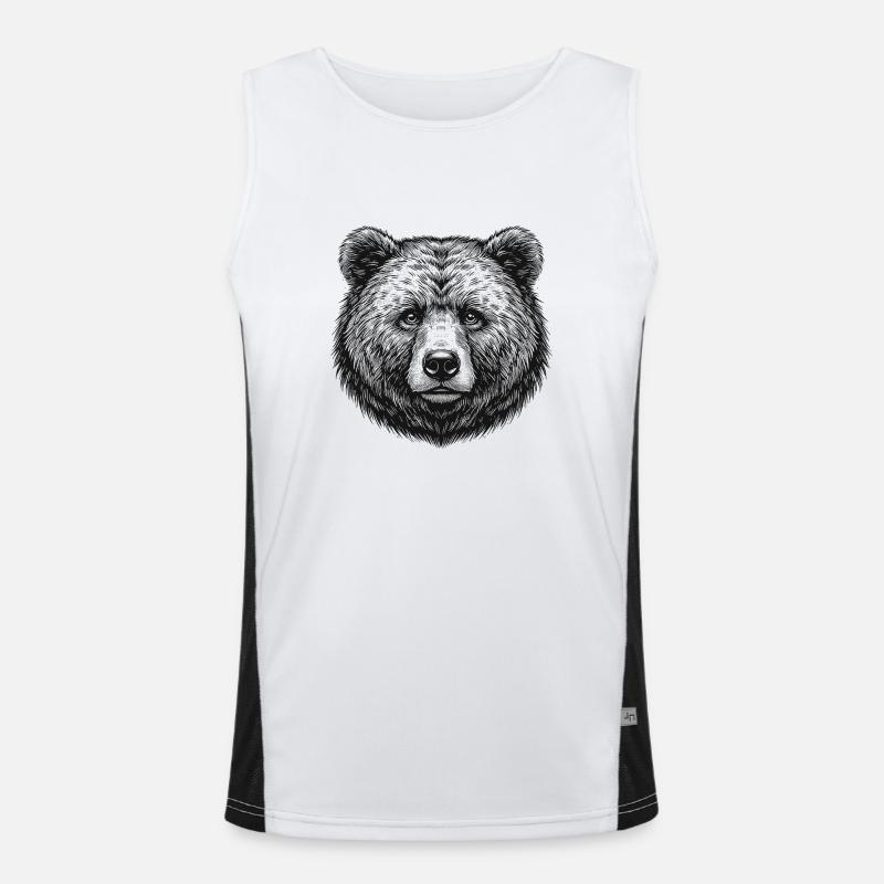 Bär Funktionelles Kontrast-Tank Top für Männer 