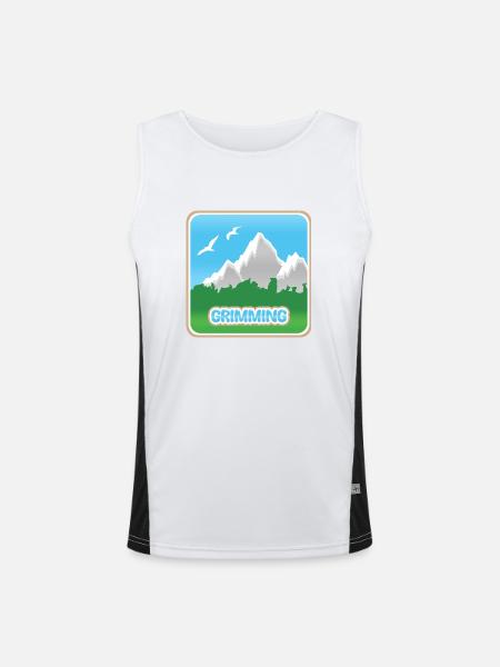 Gift for Grimming - Men's Functional Contrast Tank Top  - white/black
