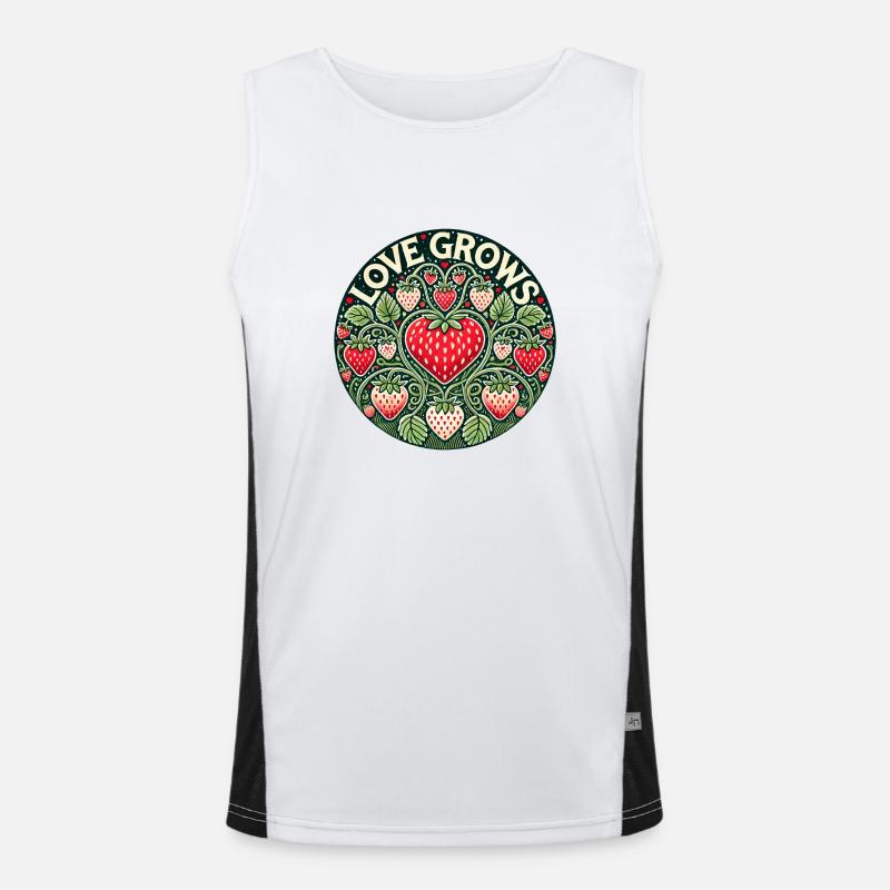 Love Grows Strawberry - Men's Functional Contrast Tank Top  - white/black