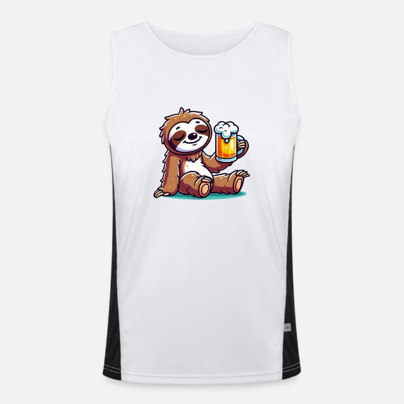 faultier bier comic Funktionelles Kontrast-Tank Top für Männer 