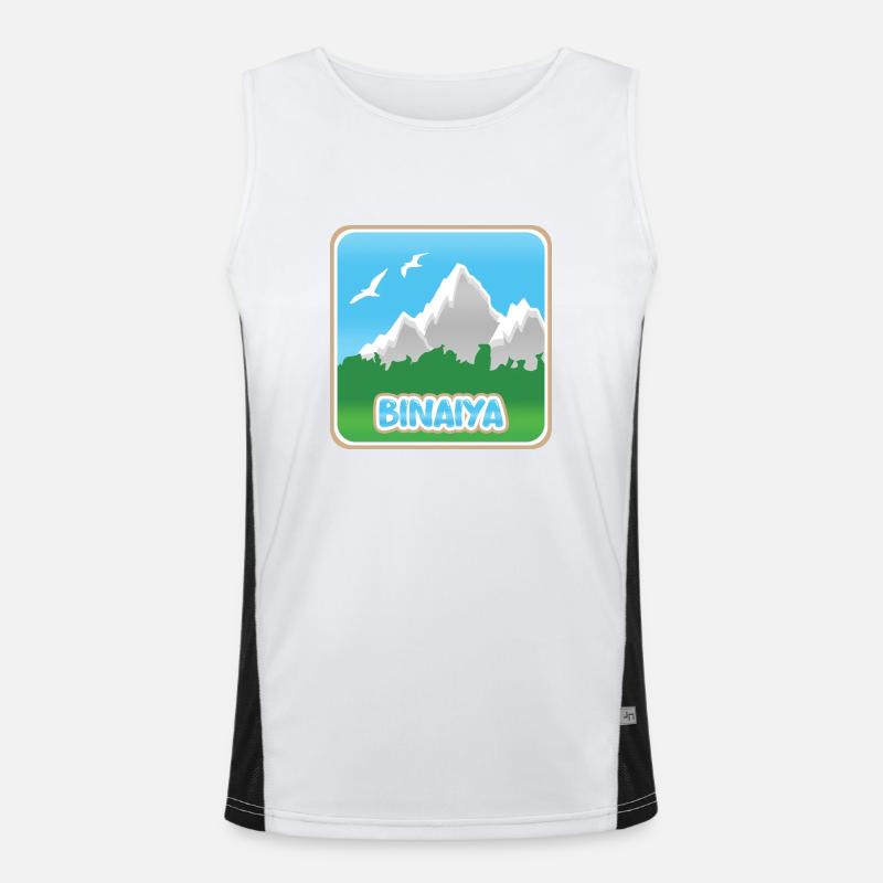 Binaiya - Men's Functional Contrast Tank Top  - white/black