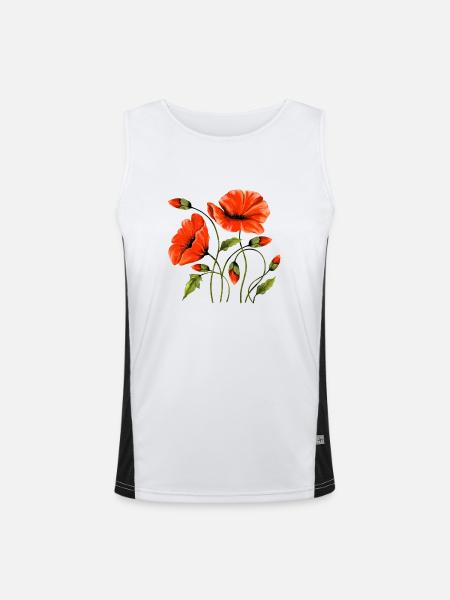 Blumen - Funktionelles Kontrast-Tank Top für Männer  - Weiß/Schwarz