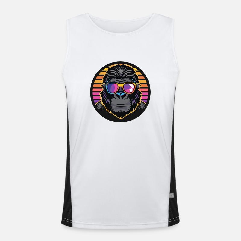 Gorilla Comic Cool - Men's Functional Contrast Tank Top  - white/black