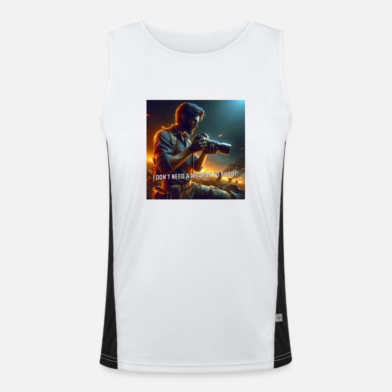Fotograf im Einsatz Funktionelles Kontrast-Tank Top für Männer 