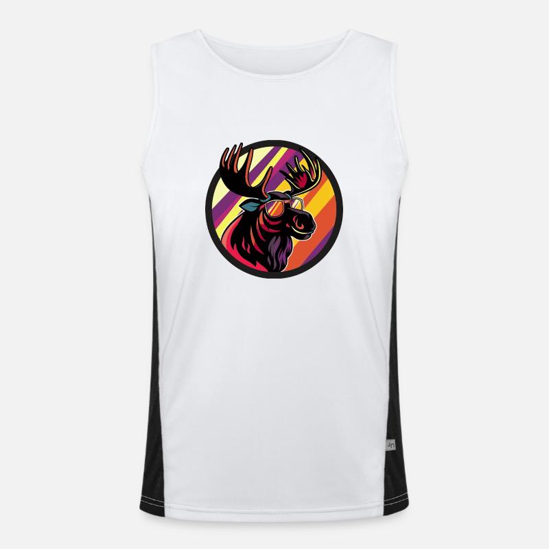 Moose Comic Cool - Men's Functional Contrast Tank Top  - white/black