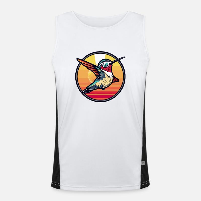 Kolibri Vogel Cool Comic Funktionelles Kontrast-Tank Top für Männer 