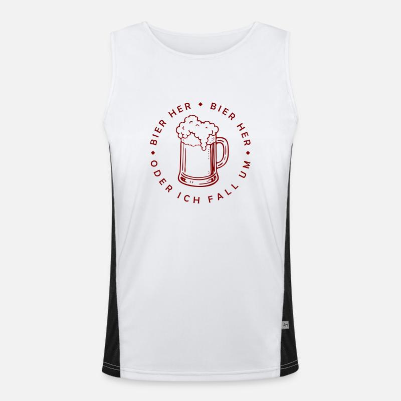 Bienen hier - Oder ich fall um! Funktionelles Kontrast-Tank Top für Männer 
