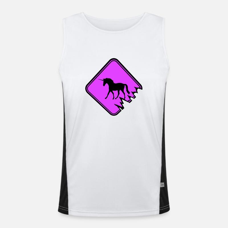 Licorne Signe d’avertissement Danger Prudence Mignon Débardeur respirant contrasté Homme 