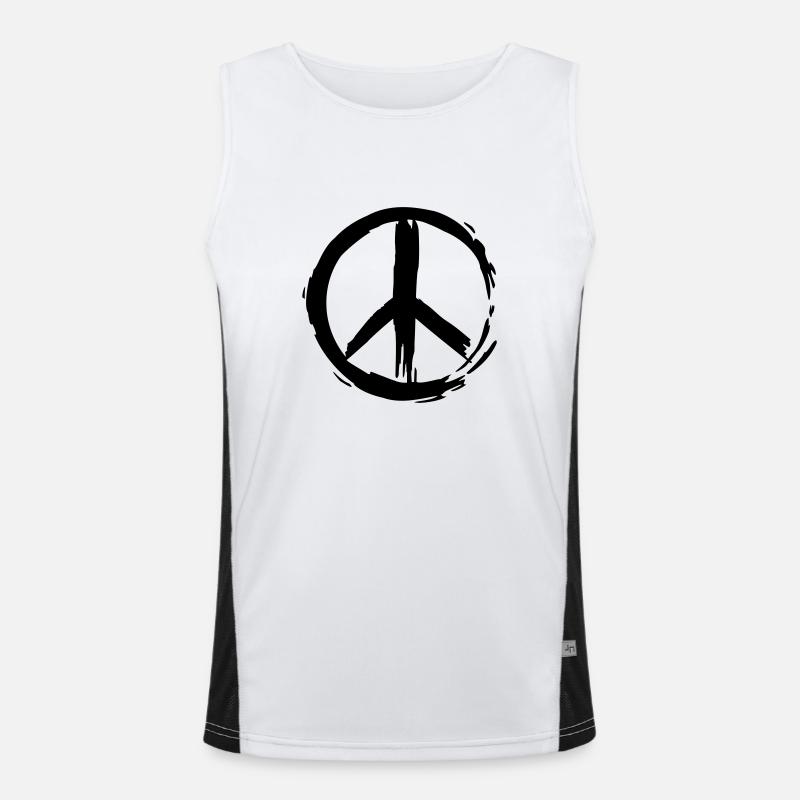 Painted Peace Symbol (vector) Men's Functional Contrast Tank Top 