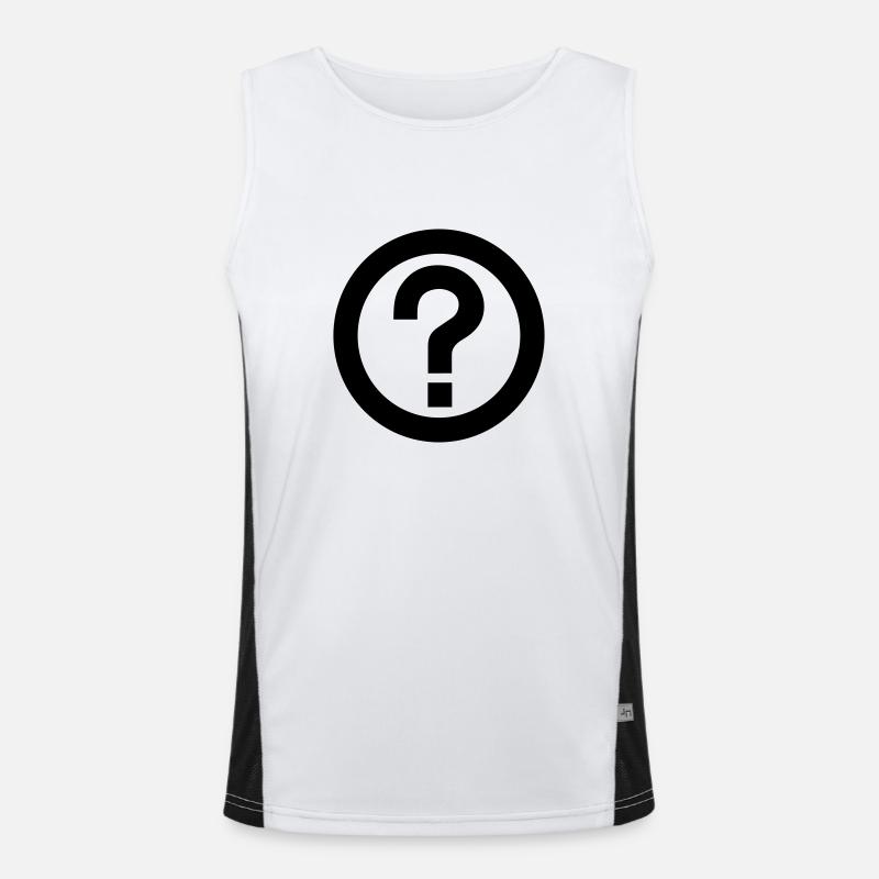 Question Mark,Question,Punctuation,Symbol - Men's Functional Contrast Tank Top  - white/black