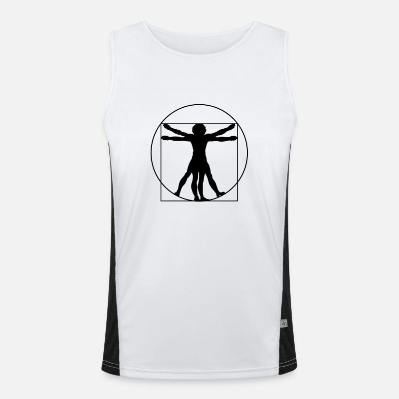 Leonardo Da Vinci's Vitruvian Man Débardeur respirant contrasté Homme 