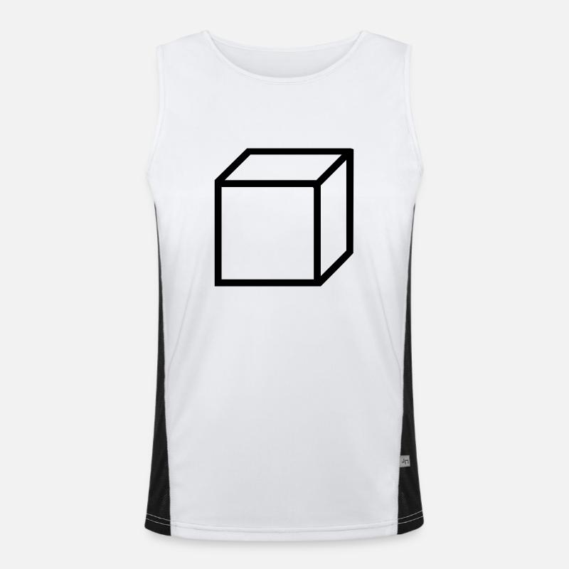 Cube Square Background Men's Functional Contrast Tank Top 