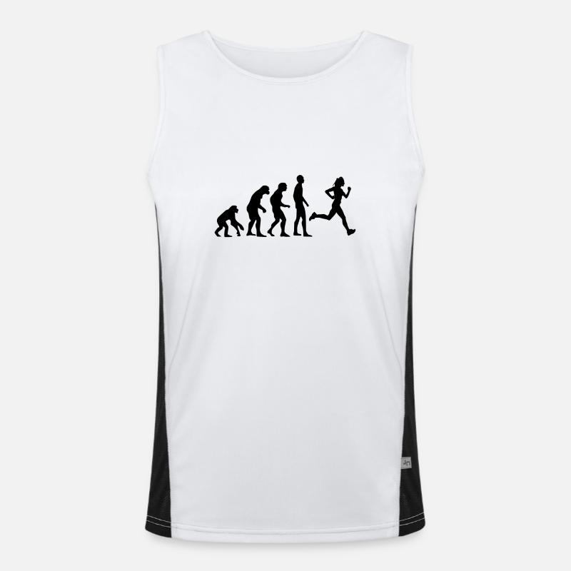 Human Evolution Running Jogging Jogging Cadeau Débardeur respirant contrasté Homme 