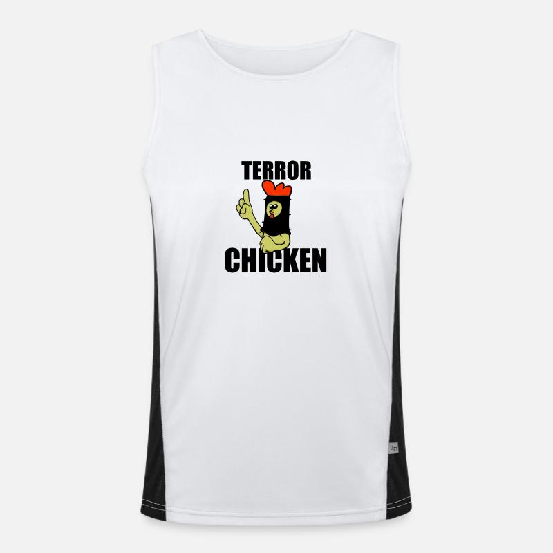 Terror Chicken Funktionelles Kontrast-Tank Top für Männer 