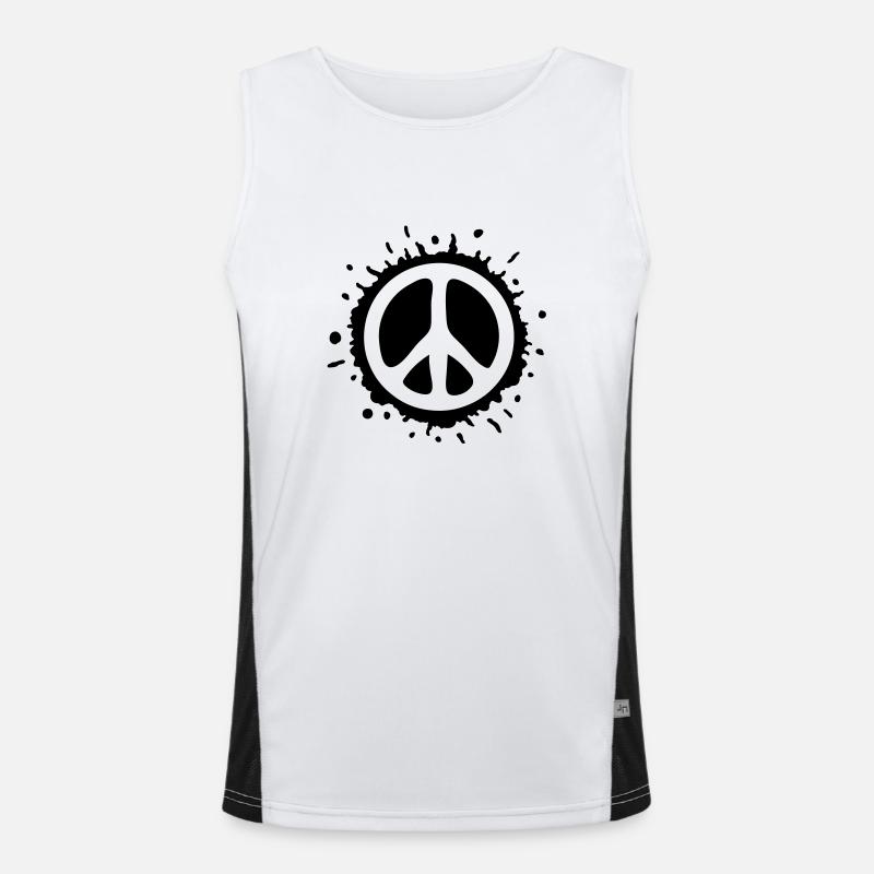 Peace (Splash) Funktionelles Kontrast-Tank Top für Männer 