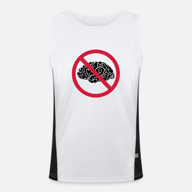 no brains allowed Funktionelles Kontrast-Tank Top für Männer 