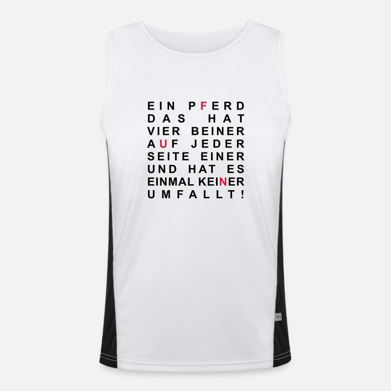 Ein Pferd, das hat vier Beiner Funktionelles Kontrast-Tank Top für Männer 