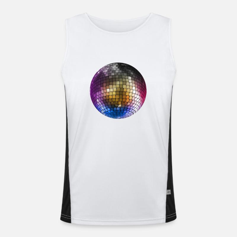 Diskokugel Mirrorball farbig Funktionelles Kontrast-Tank Top für Männer 