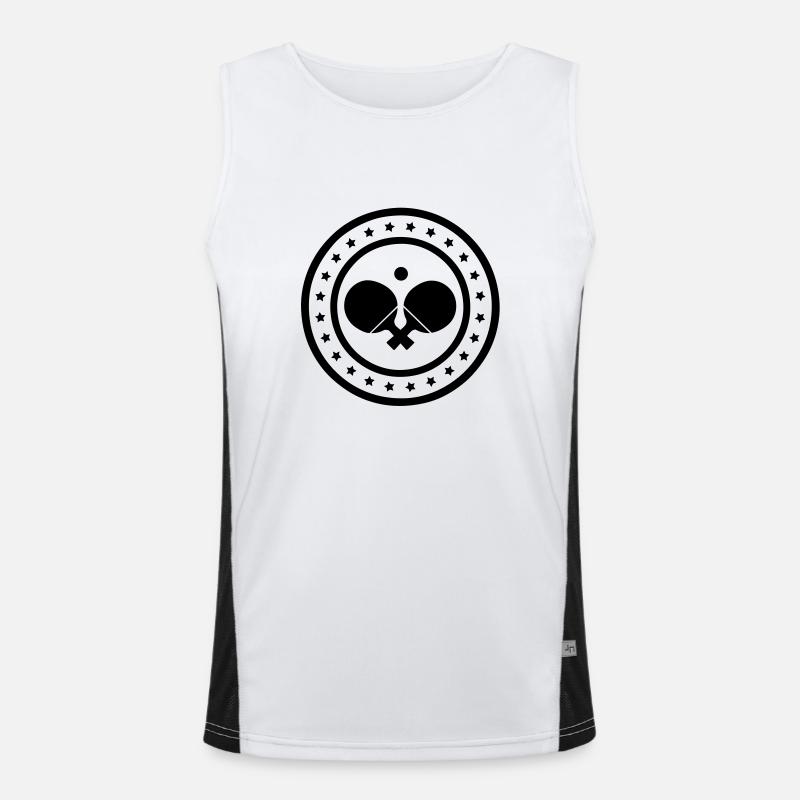 Table Tennis Emblem 01 - Men's Functional Contrast Tank Top  - white/black