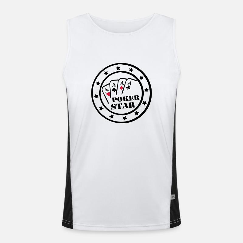Poker Star Logo Funktionelles Kontrast-Tank Top für Männer 