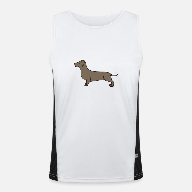 süßer brauner Dackel , Poster , Geschenkidee Funktionelles Kontrast-Tank Top für Männer 