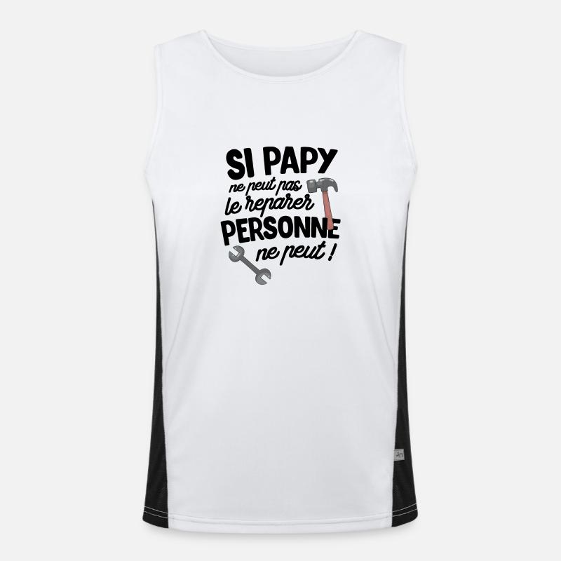cadeau papy papi bricoleur Débardeur respirant contrasté Homme 