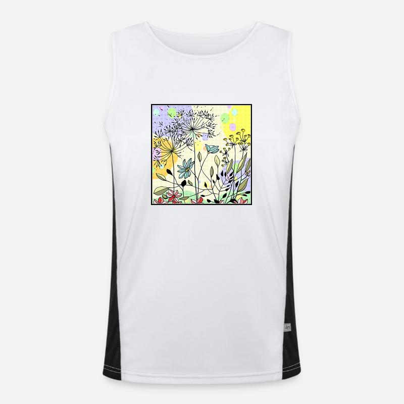Löwenzahn auf der Wiese Funktionelles Kontrast-Tank Top für Männer 