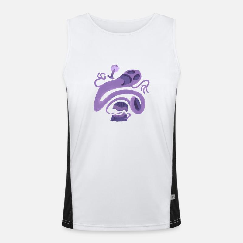 Crazy ghost escapes from grave Men's Functional Contrast Tank Top 