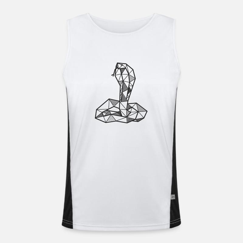 Cobra snake geometric gift animal hipster Men's Functional Contrast Tank Top 