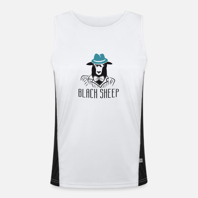 BlackSheep - Men's Functional Contrast Tank Top  - white/black