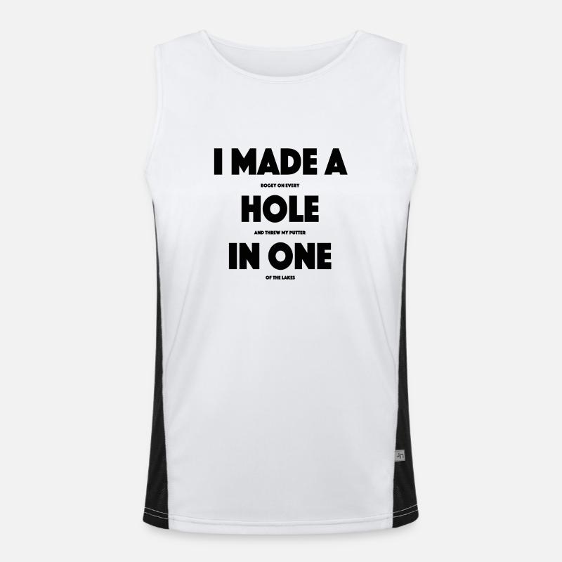 Disc Golf, discgolf, golf, hole in one, lustig Funktionelles Kontrast-Tank Top für Männer 