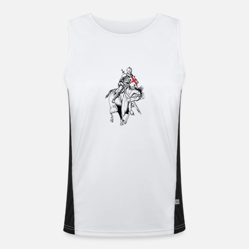 Ritter - Kreuzritter - Ritterschild - Schwert Funktionelles Kontrast-Tank Top für Männer 