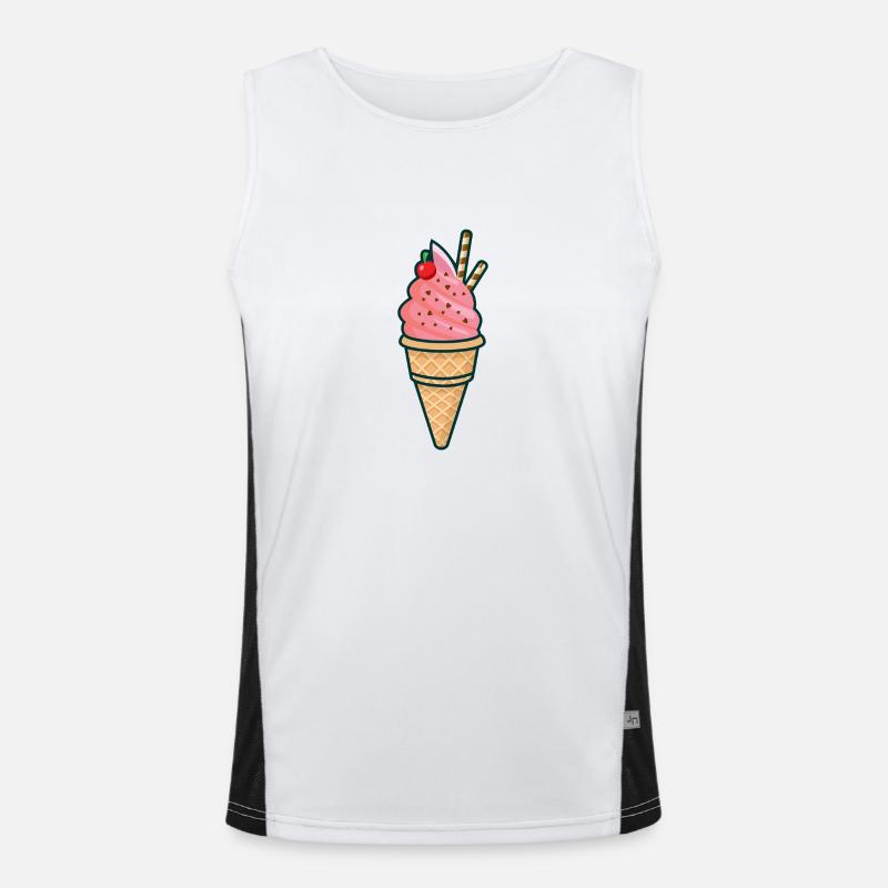Eiscreme, Eis, Sommer, Sonne Funktionelles Kontrast-Tank Top für Männer 