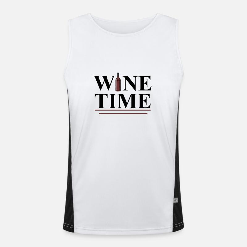 Wine Time - Men's Functional Contrast Tank Top  - white/black