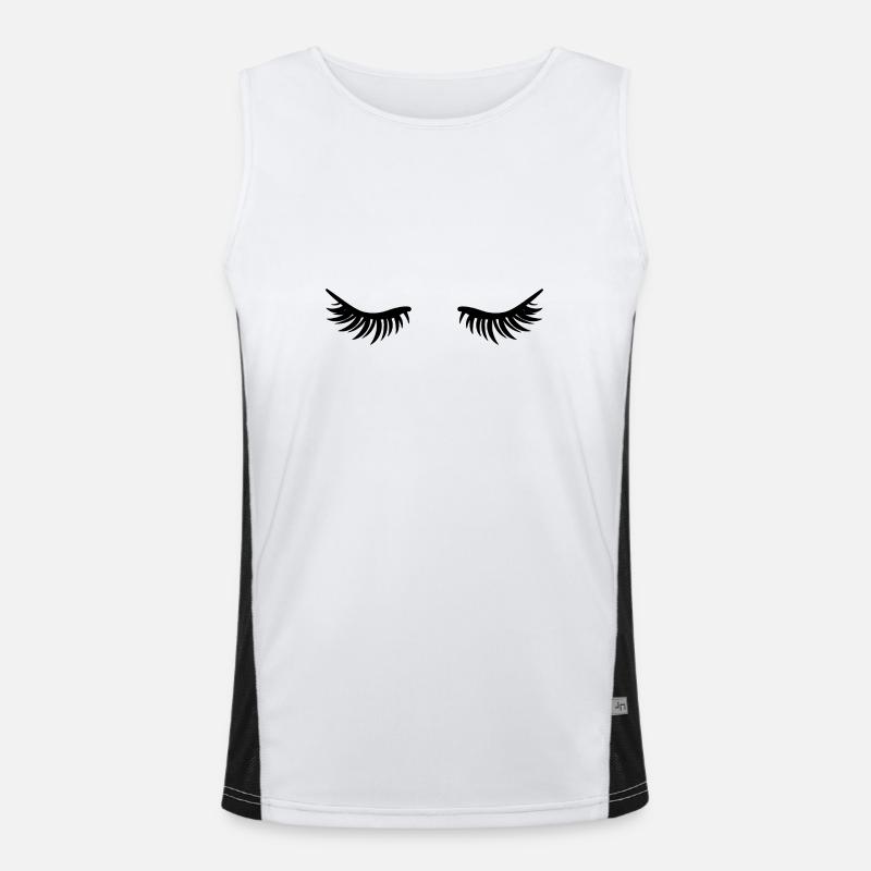 Geschlossene Augen - Wimpern Funktionelles Kontrast-Tank Top für Männer 