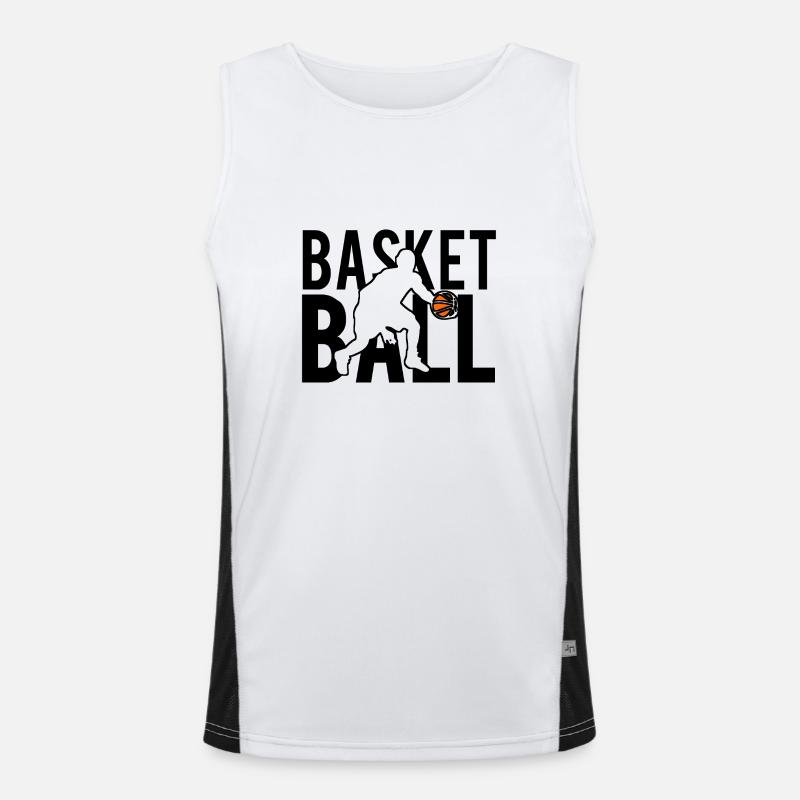 Basketball - Men's Functional Contrast Tank Top  - white/black