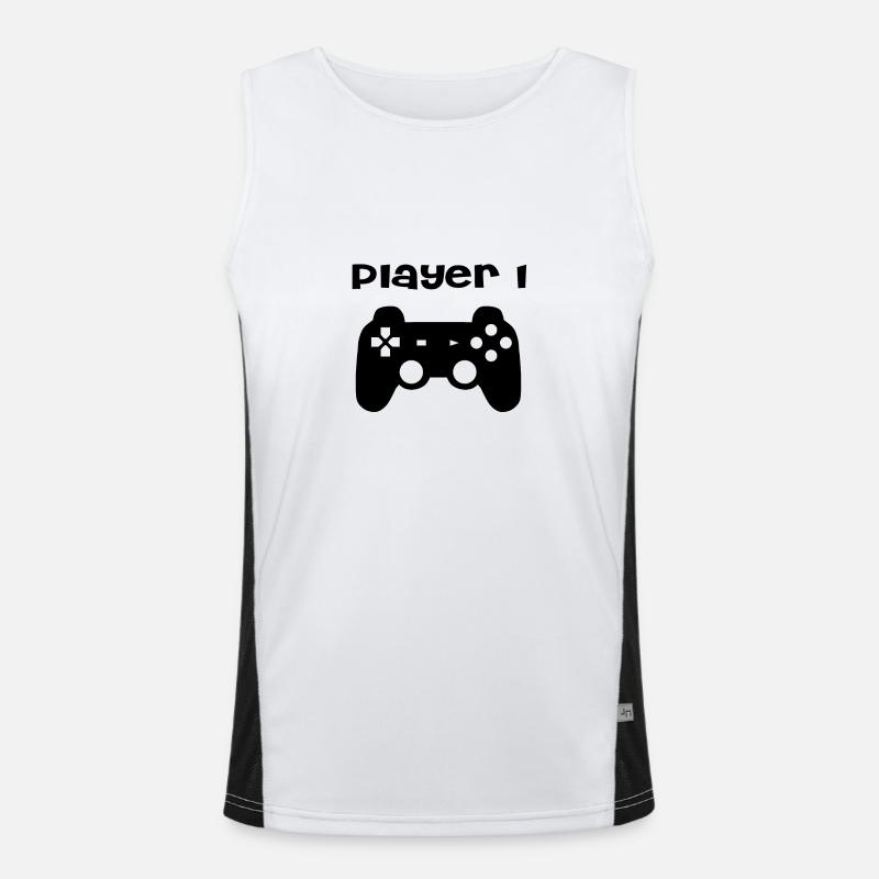 Player 1 Funktionelles Kontrast-Tank Top für Männer 