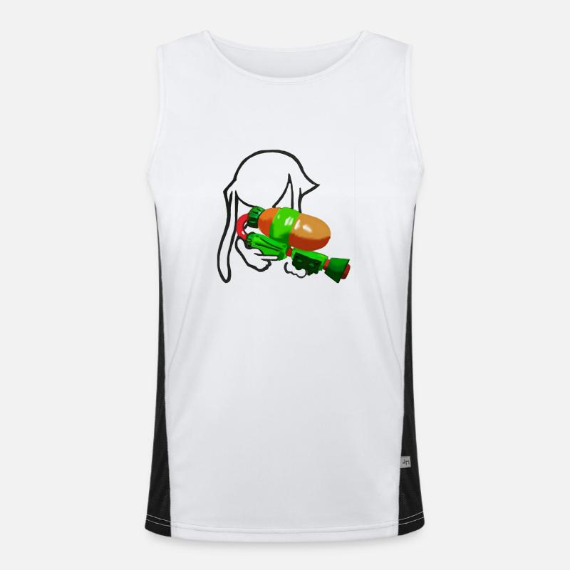 Inklink with weapon, splatoon, gamer, gambling Men's Functional Contrast Tank Top 
