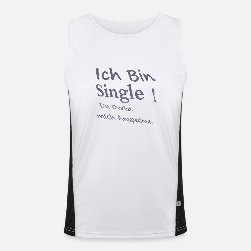 Ich bin single! du Darfst mich ansprechen Funktionelles Kontrast-Tank Top für Männer 