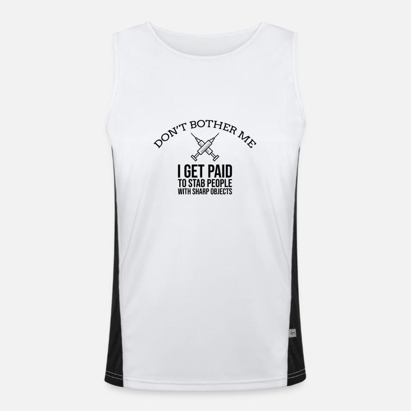 Krankenschwester Spritze Funktionelles Kontrast-Tank Top für Männer 