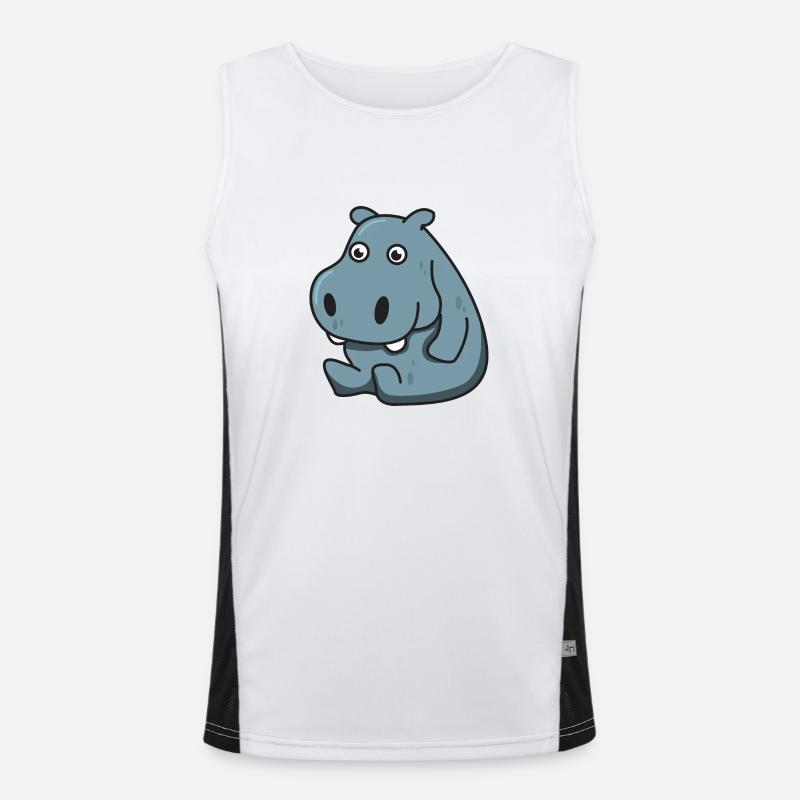 Nilpferd Geschenk Hippo Tier comic niedlich Kind Funktionelles Kontrast-Tank Top für Männer 