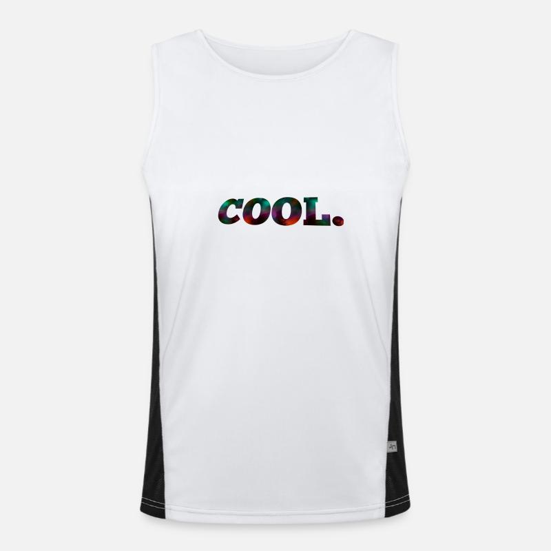 cool. - Men's Functional Contrast Tank Top  - white/black