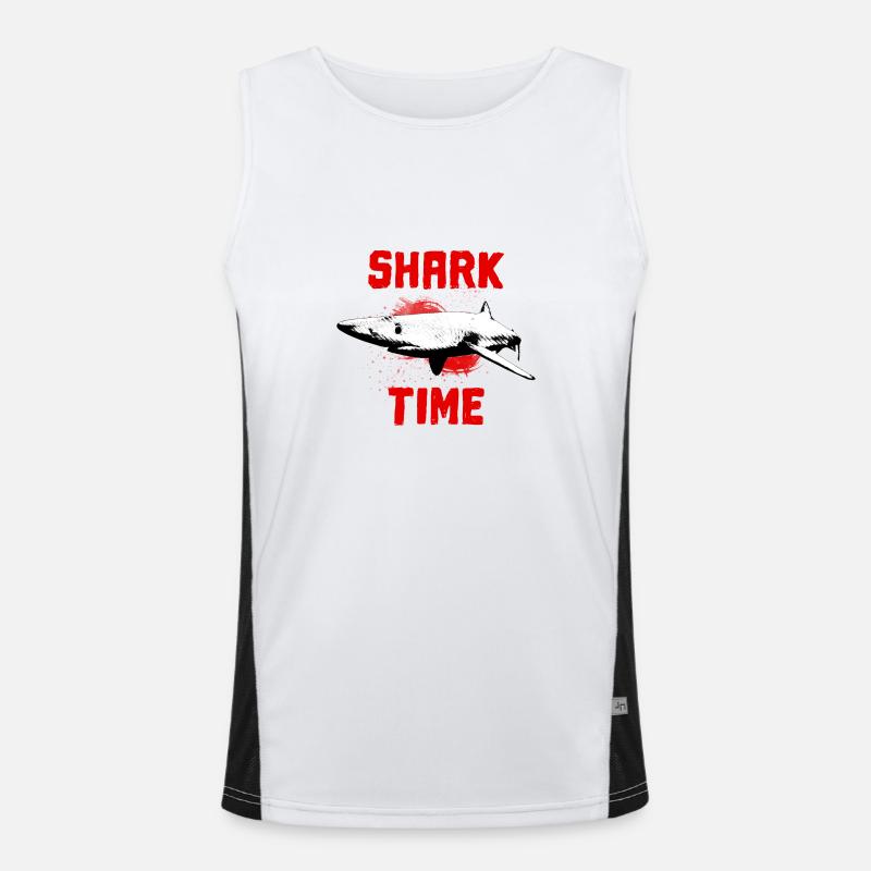 Grand océan de requin blanc Débardeur respirant contrasté Homme 