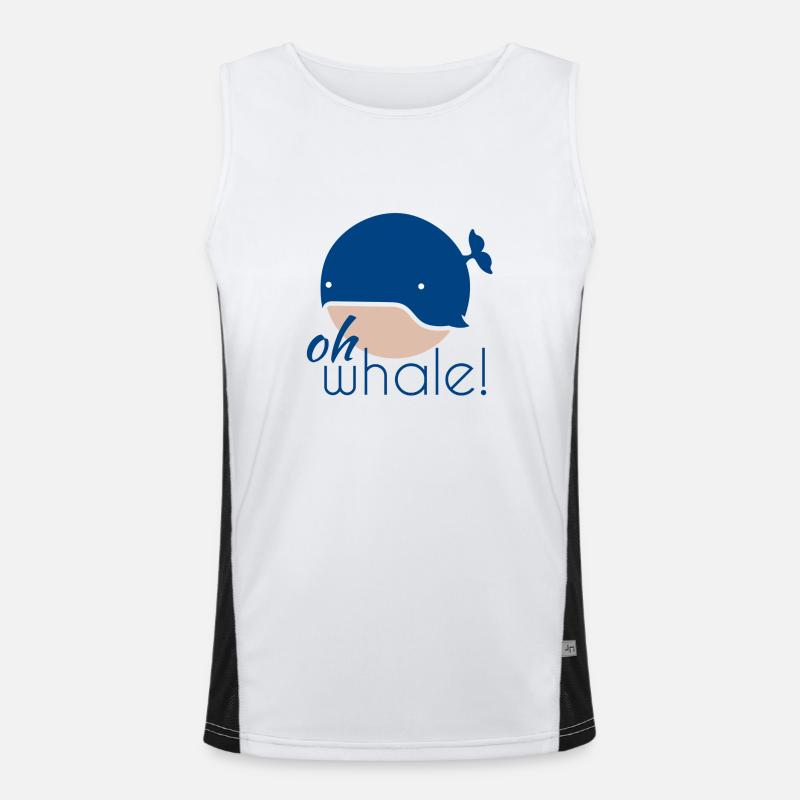 Oh whale! Men's Functional Contrast Tank Top 